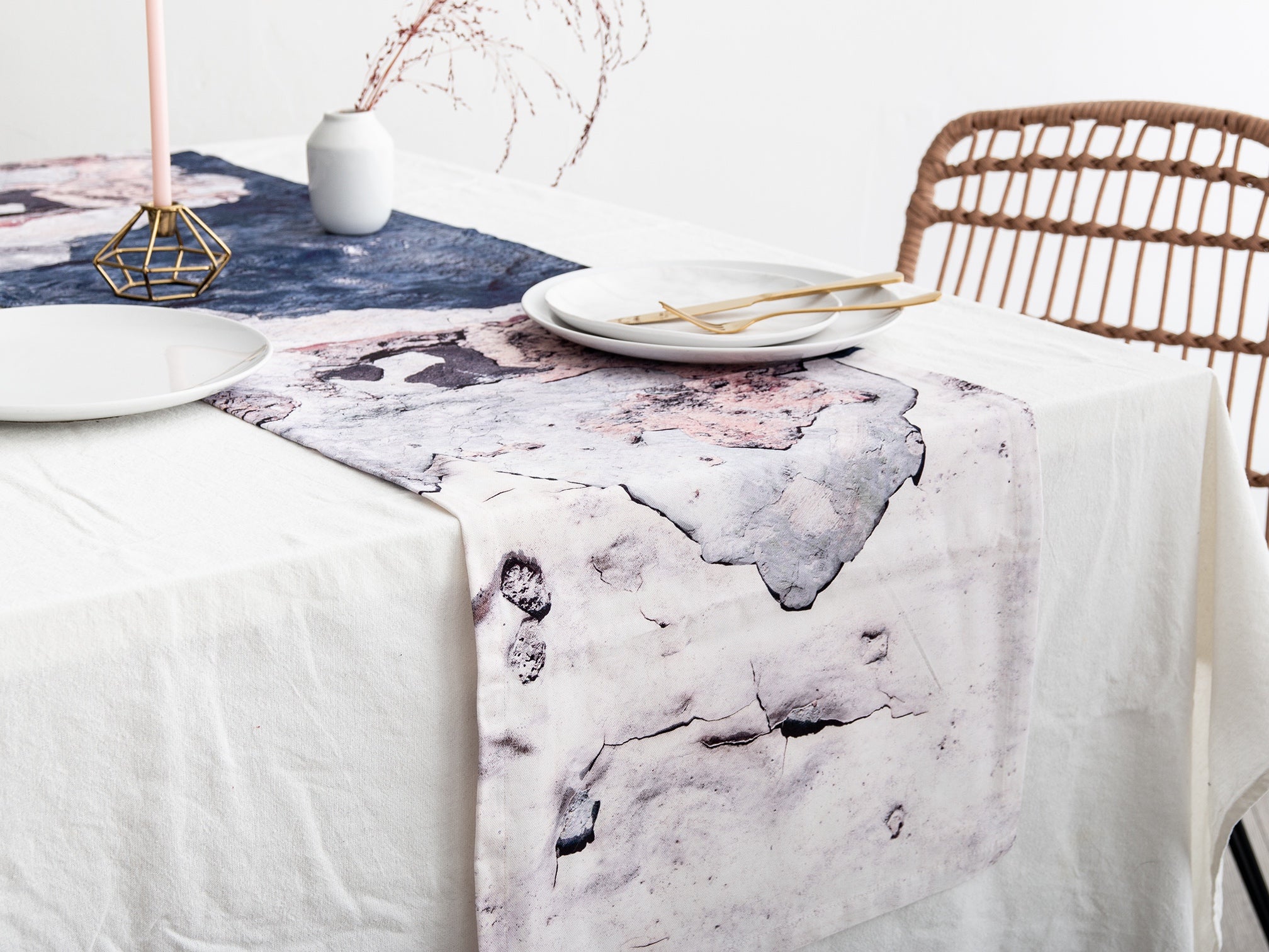 Abstract Textured Cotton Table Runner - 'Aspect Texture'
