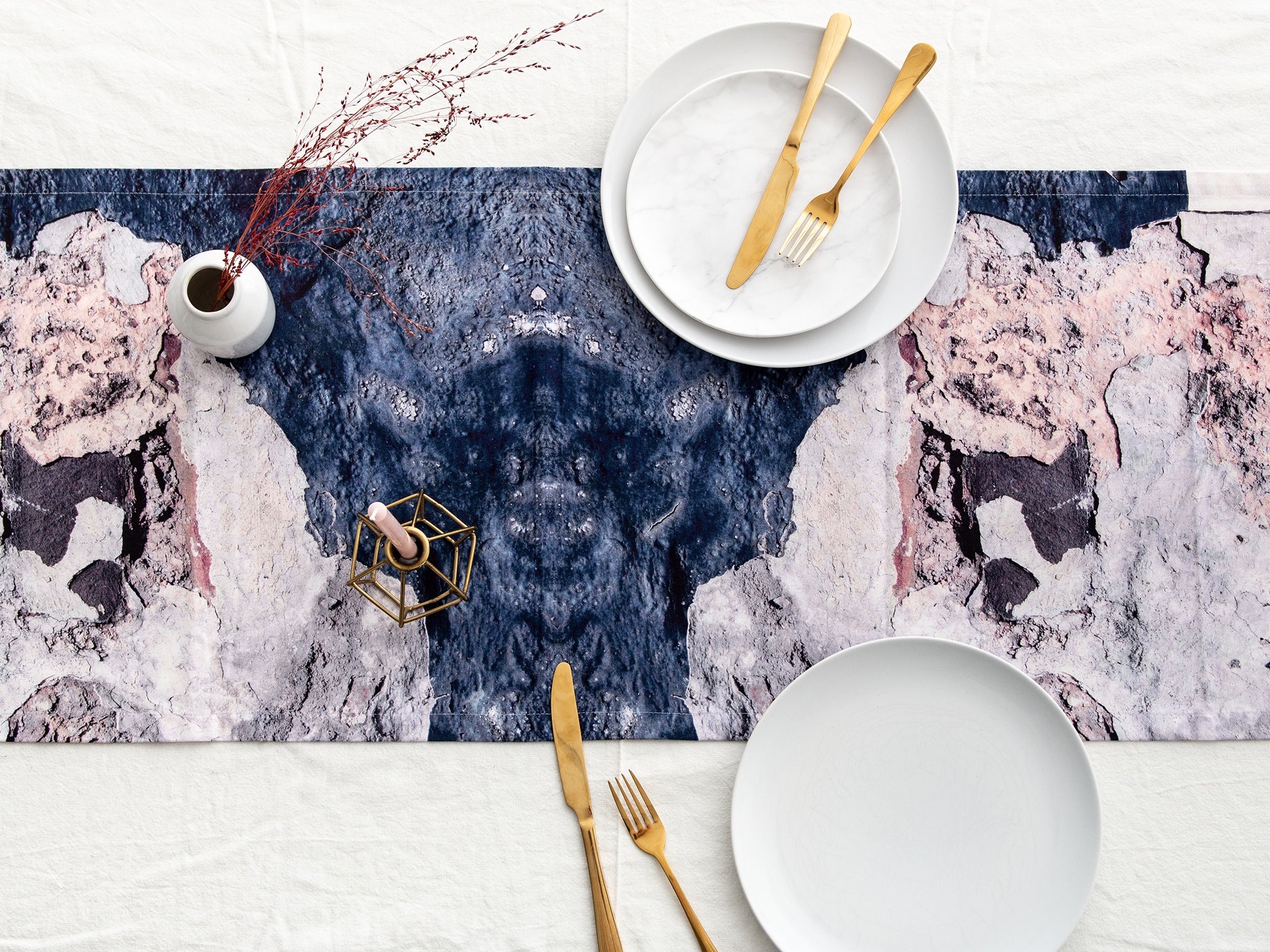 Abstract Textured Cotton Table Runner - 'Aspect Texture'