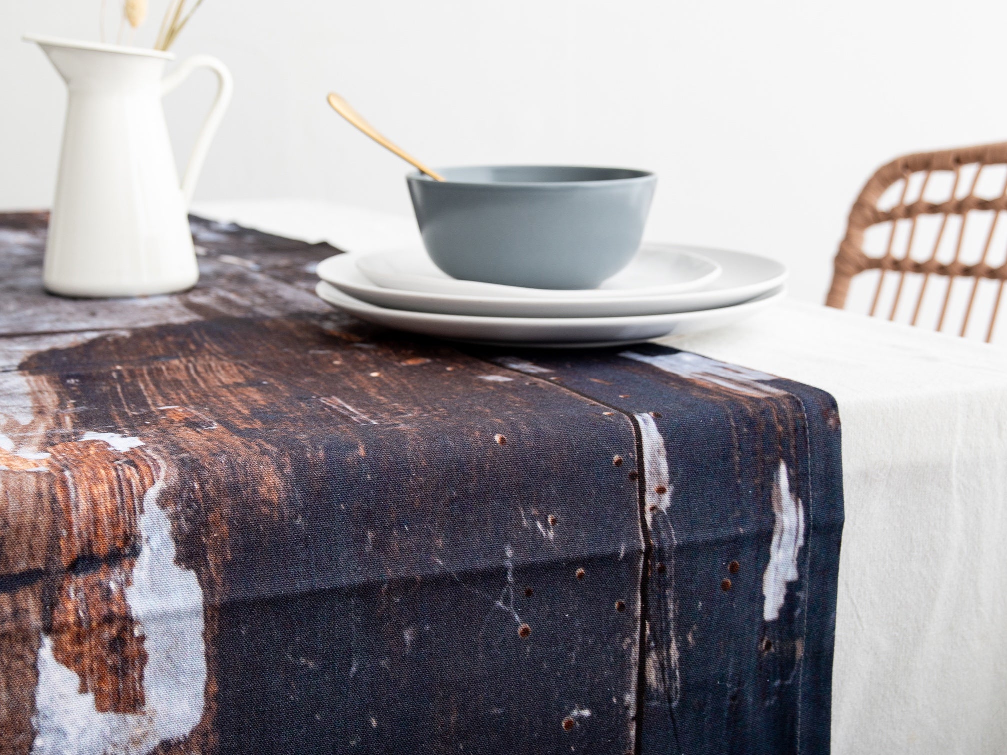 Abstract Textured Cotton Table Runner - 'Wholesome'