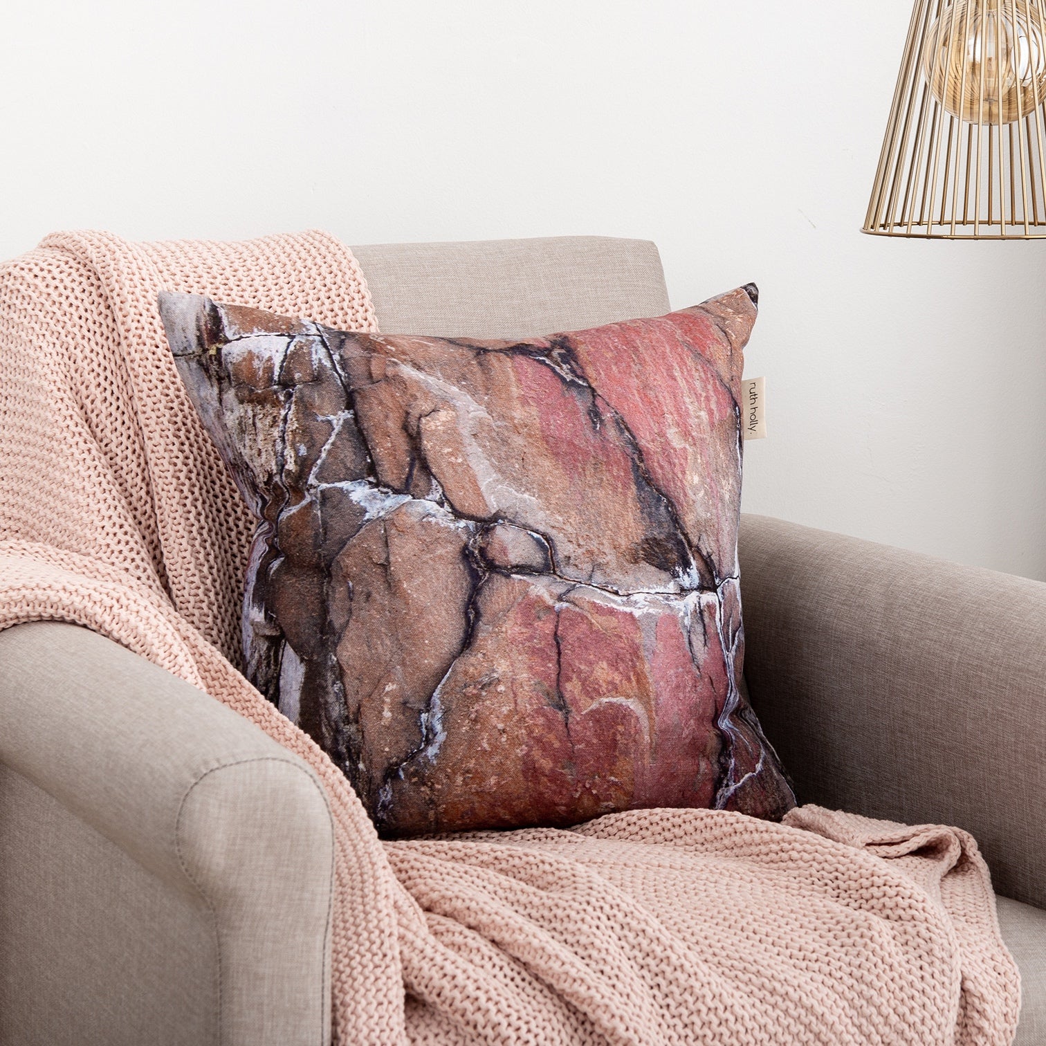 Rock Textures Natural Cushion Cover - 'Earth'