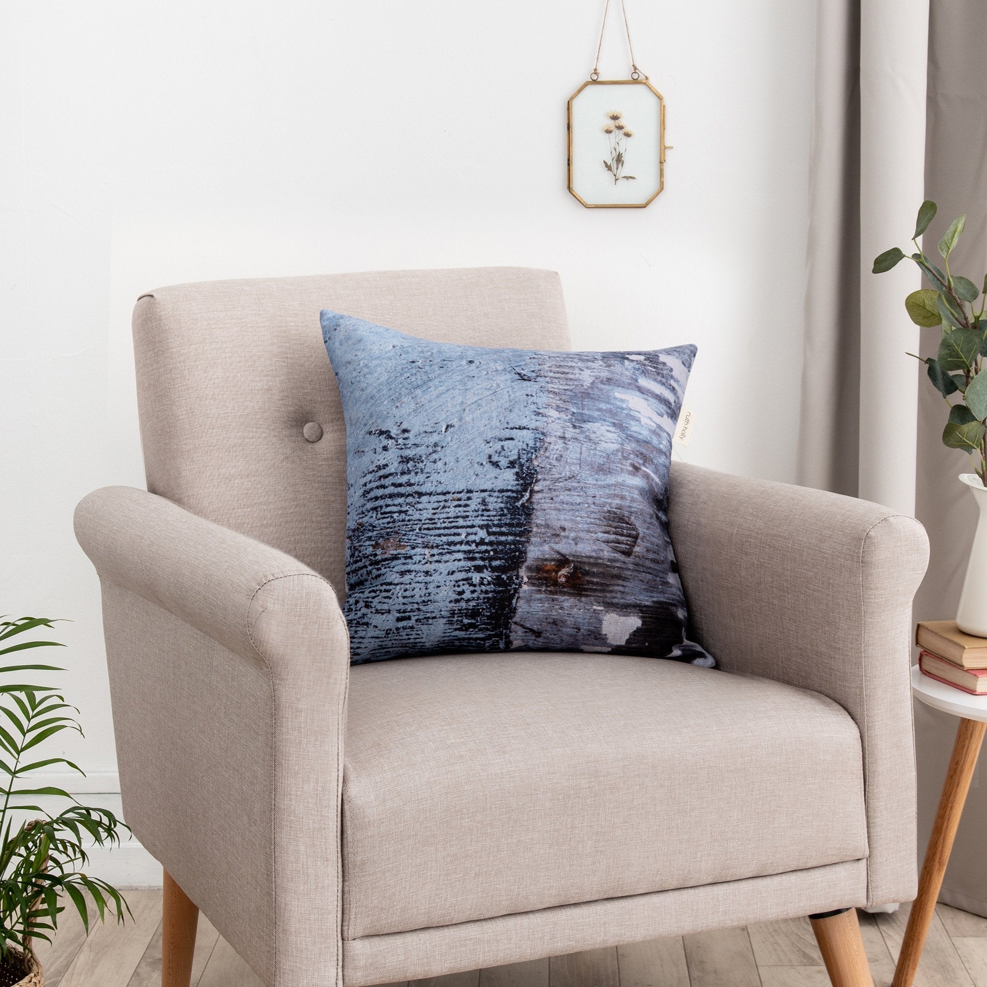 Painted texture Blue Cushion Cover - 'Breeze'