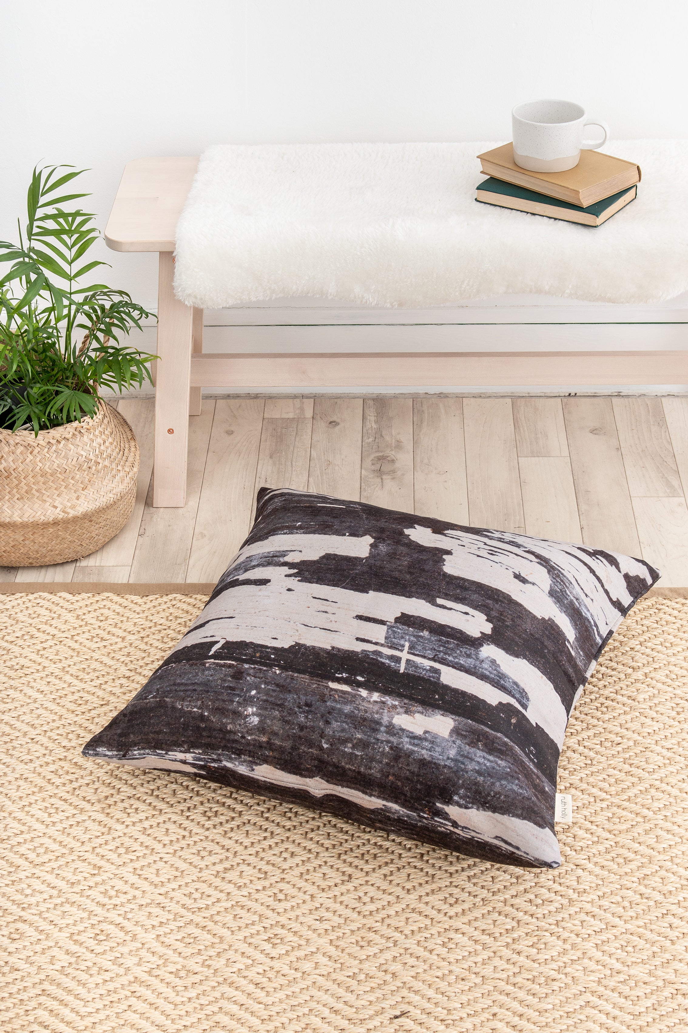 Large, Painted Wood Texture Cushion Cover - 'Monochrome'