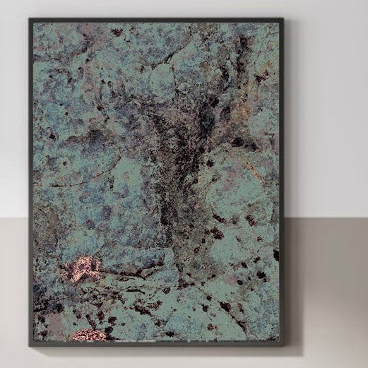 Emerald Teal, textured wall art print, 'Lagoon'