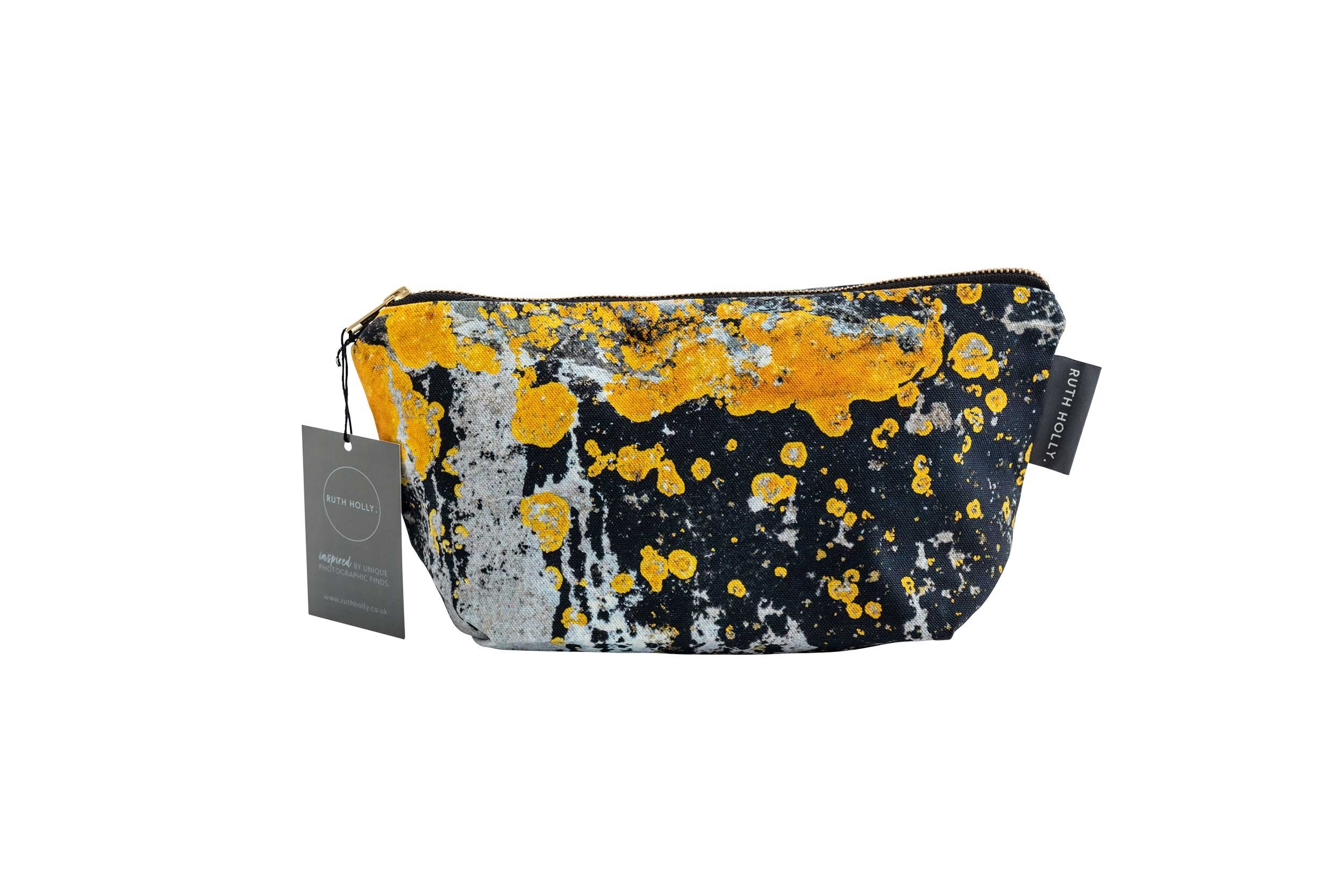 The Nomad Splash Make Up Wash Bag, Charcoal Grey and Yellow