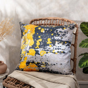 Charcoal Grey with Yellow Ochre Cushion Cover - 'Nomad Splash'
