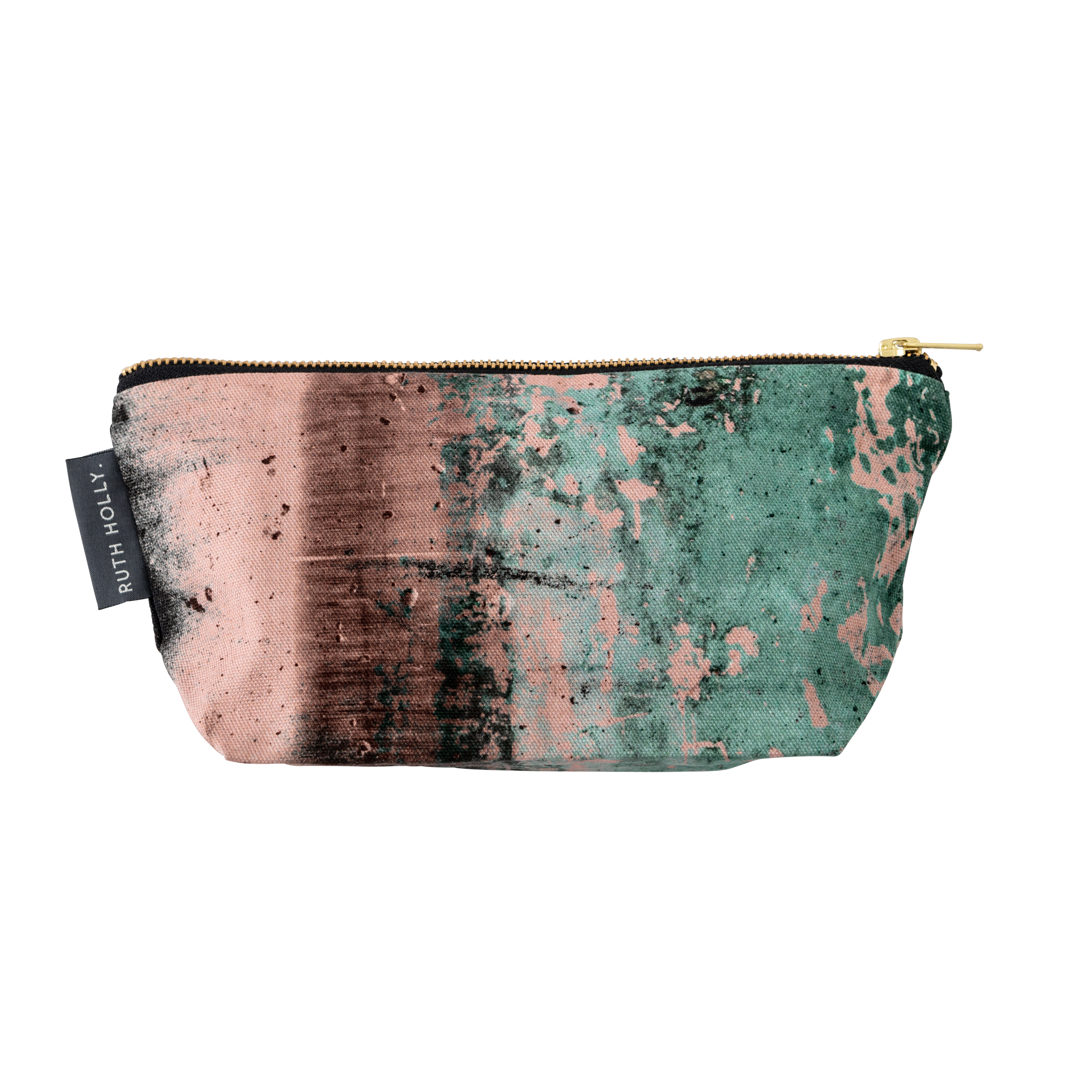 The Goddess Emerald Bay Make Up Wash Bag, dusky pink and green