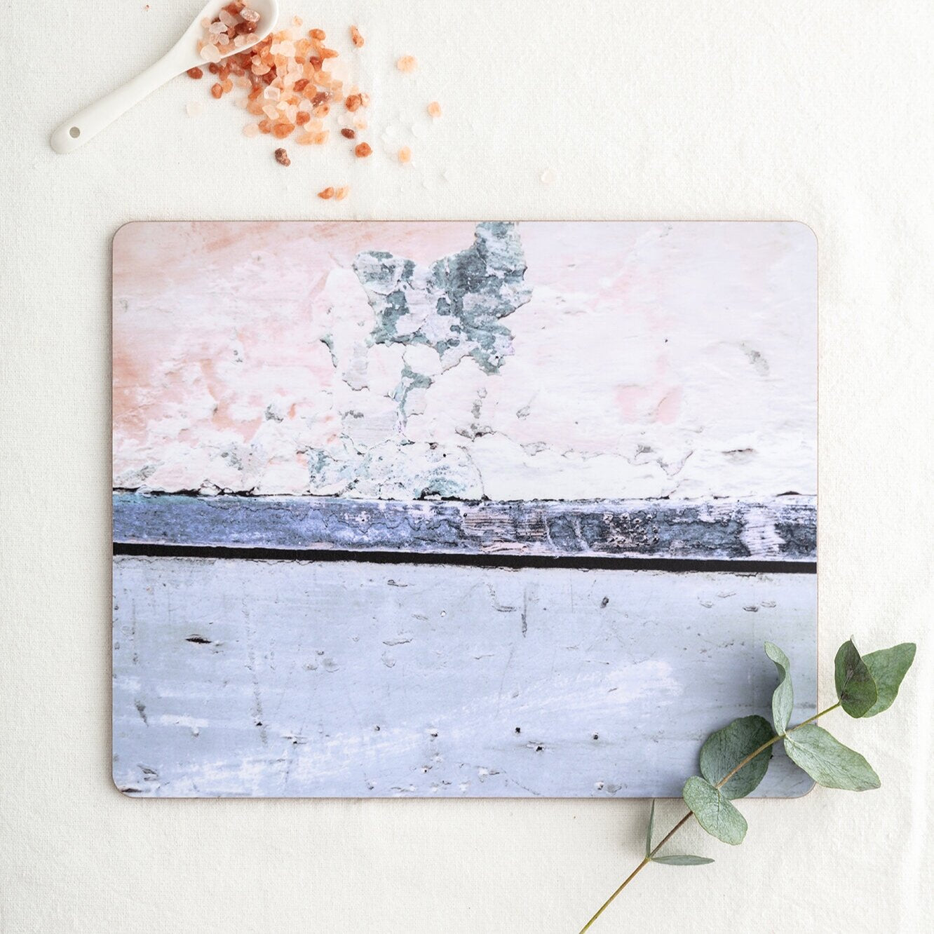 Set of Four Pink and Blue Rectangle 'Aspect Stripe' Placemats