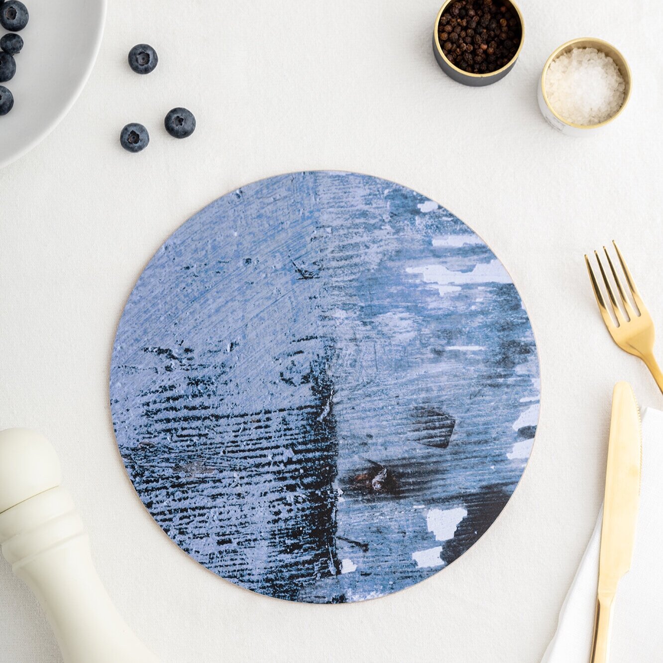 Set Of Four Round Breeze Placemats