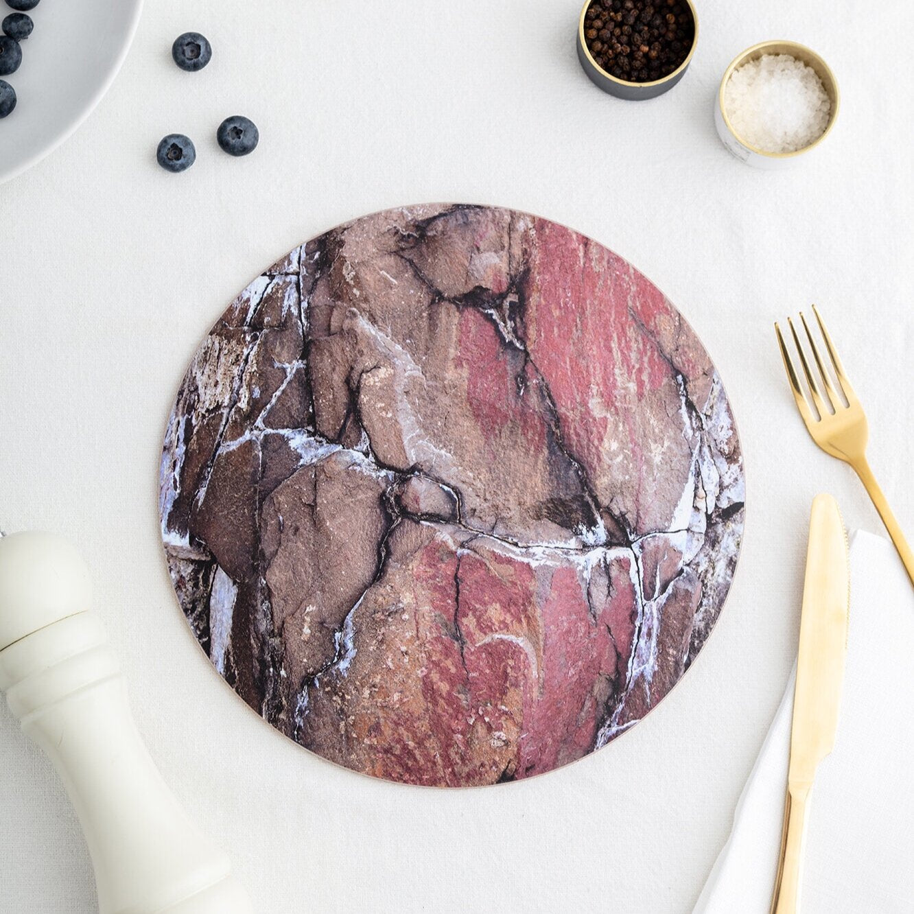 Set Of Four Round Earth Placemats