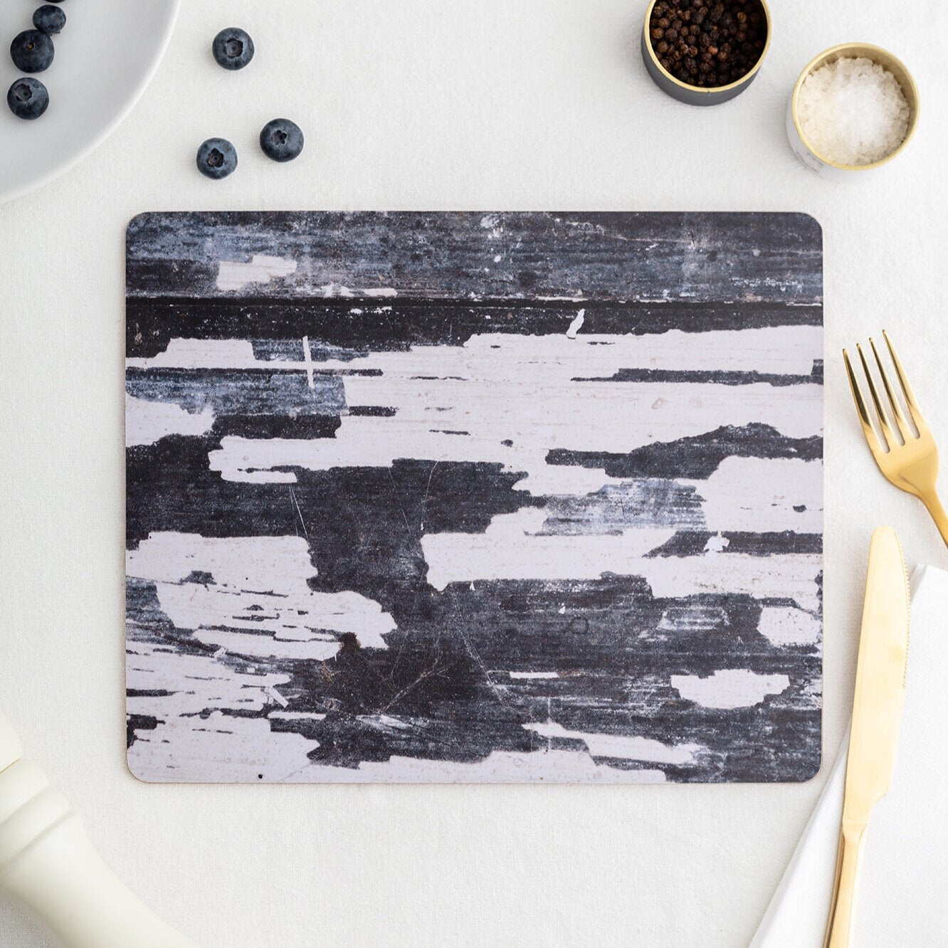 Set Of Four Rectangle Monochrome Placemats
