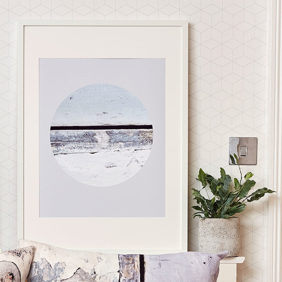 Soft grey blue, Coastal Wall Art Print - 'Aspect Eclipse'