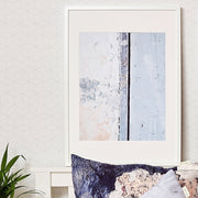 Soft Pink and Blue Coastal Wall Art Print - 'Aspect Stripe'
