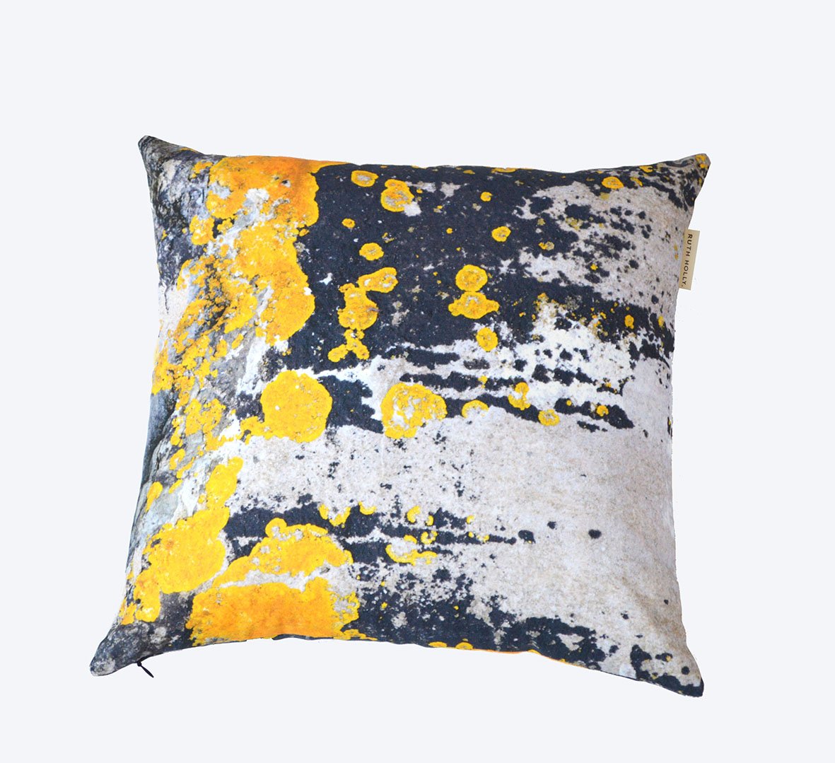 Charcoal Grey with Yellow Ochre Cushion Cover - 'Nomad Splash'