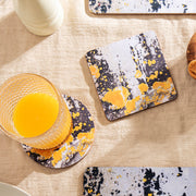 The Nomad Splash Square Coaster, Charcoal Grey and Yellow